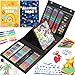 AOTEMOON All in One Art Supplies Art Kit Includes Origami PaperCutting Crafts Easel Colored Pencils Crayons Drawing Book Coloring Book Watercolor Markers and More Art Set for Kids Girls Boys Black - Image 3