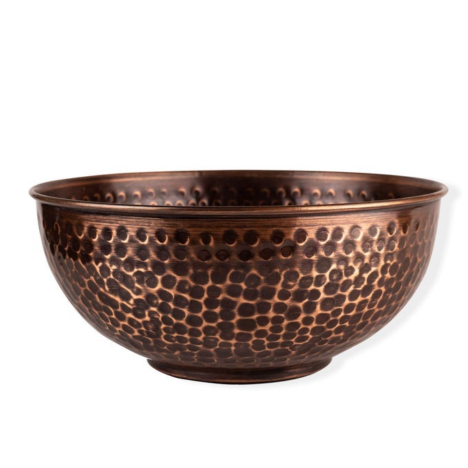 ANTIQUE COPPER MIXING BOWL 75 HANDCRAFTED HAMMERED COPPER BOWL FOR WHISKING EGGS TOSSING SALAD SERVING OR KITCHEN DCOR VINTAGE STYLE SERVEWARE