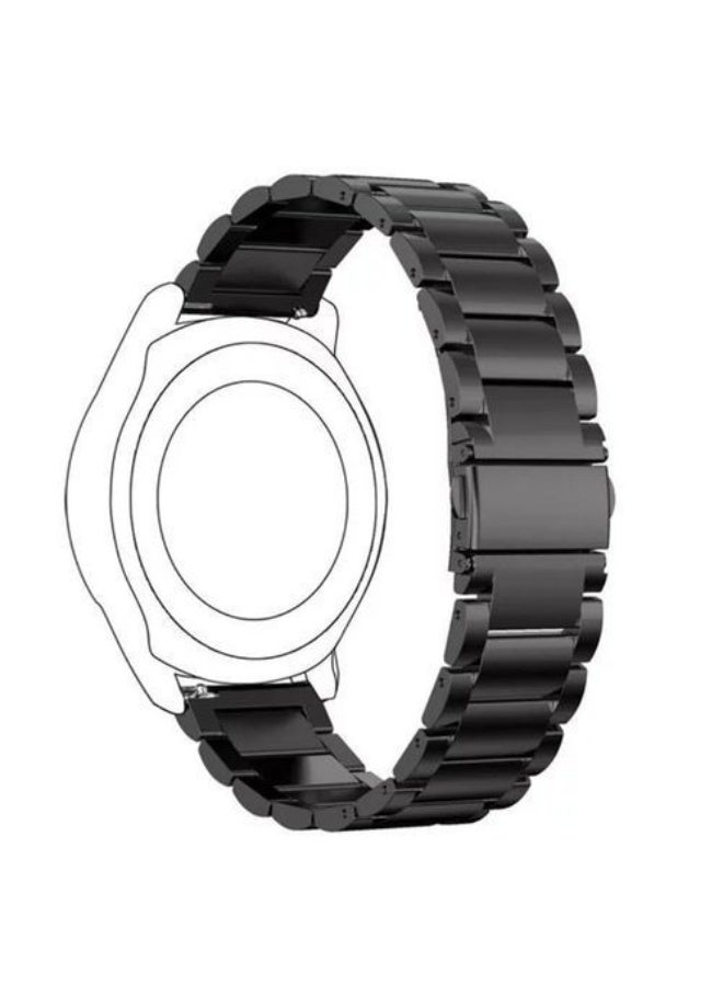 سوار من الفولاذ المقاوم للصدأ لهاتف هواوي GT6 مقاس 46 مم - سوار أسود قابل للتعديل ومريح - Image 2