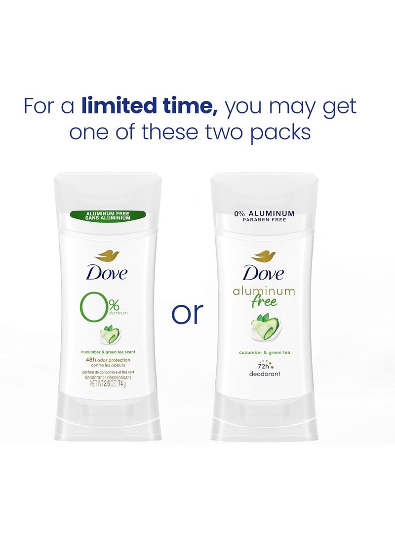 دوف مزيل عرق دوف للعناية بالإبطين، خالٍ من الألومنيوم بنسبة 0%، برائحة الخيار والشاي الأخضر، 2.6 أونصة - Image 2