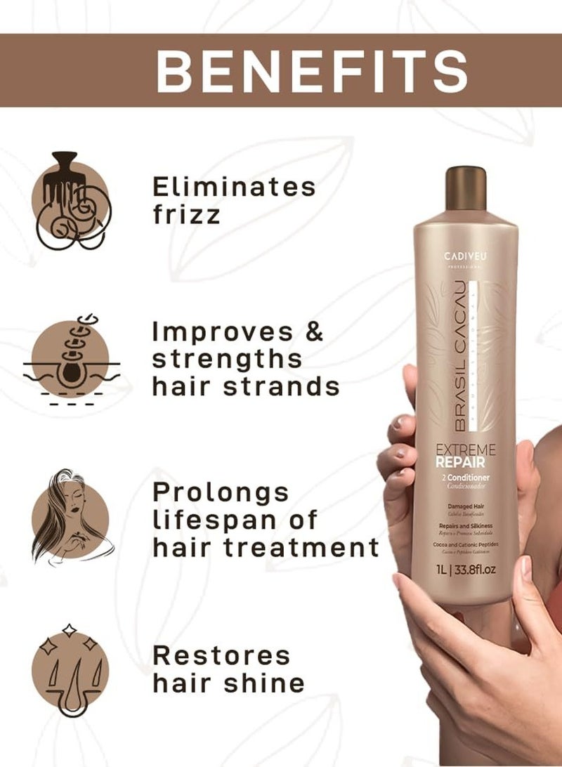 برازيل كاكاو بلسم برازيل كاكاو 1000 مل Extreme Repair 2 - revitalizing للشعر التالف - Image 5