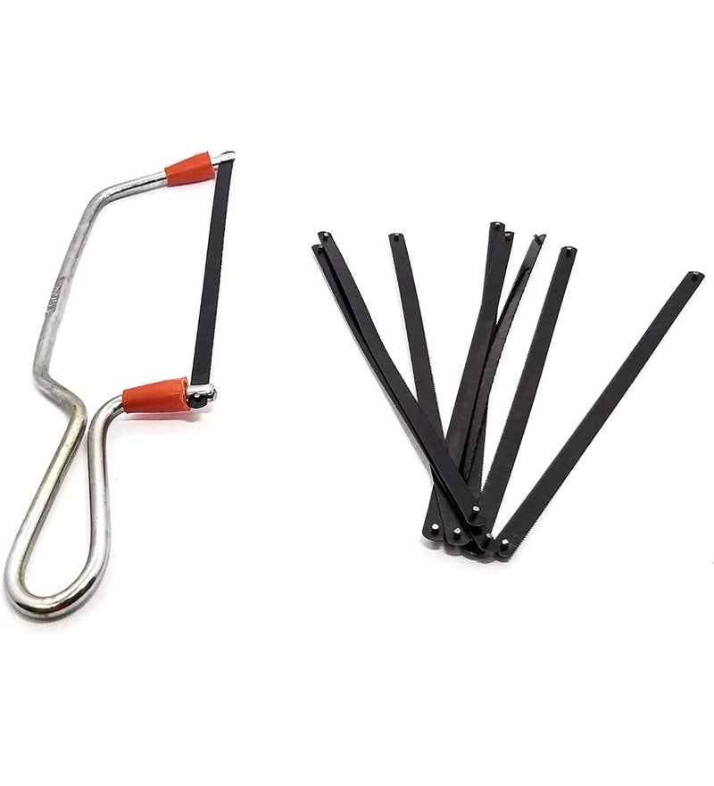 PERFECT TECH 6 Inch Steel Junior Saw Mini Hacksaw Frame with 10 Crown Spare Blades For Multipurpose Use(Black) - Image 2