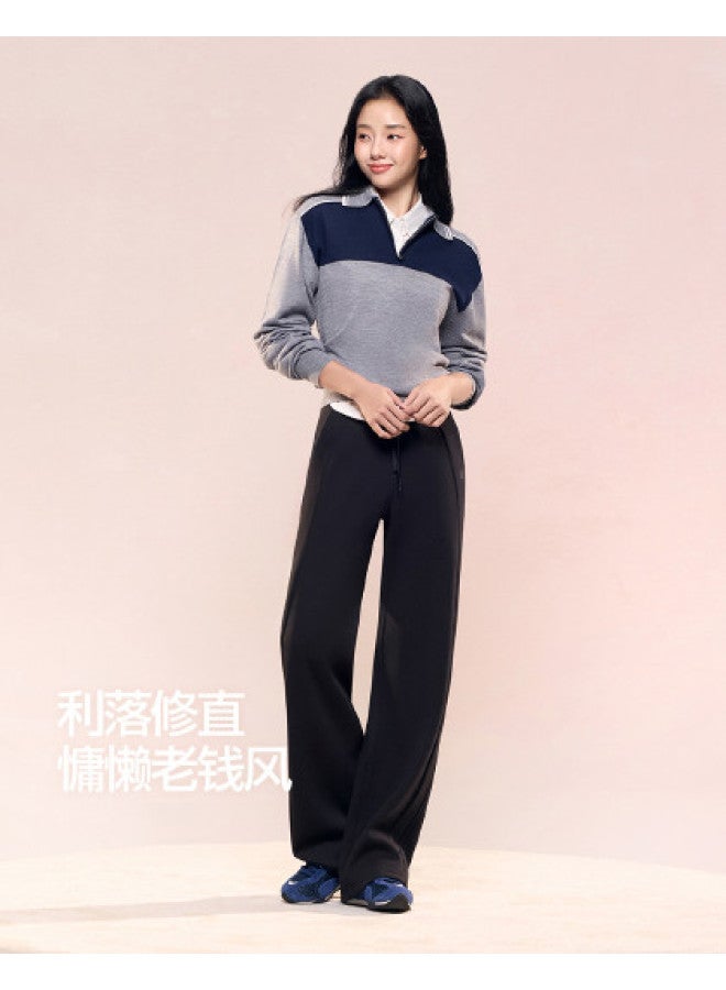 SIINSIIN Women'S Sweatpants, New Autumn And Winter Style, Drape-Fit Versatile Design, Petite-Friendly Slimming Effect, Fleece-Lined High-Waist Wide-Leg Pants, Casual Pants With Sporty Style - Image 1