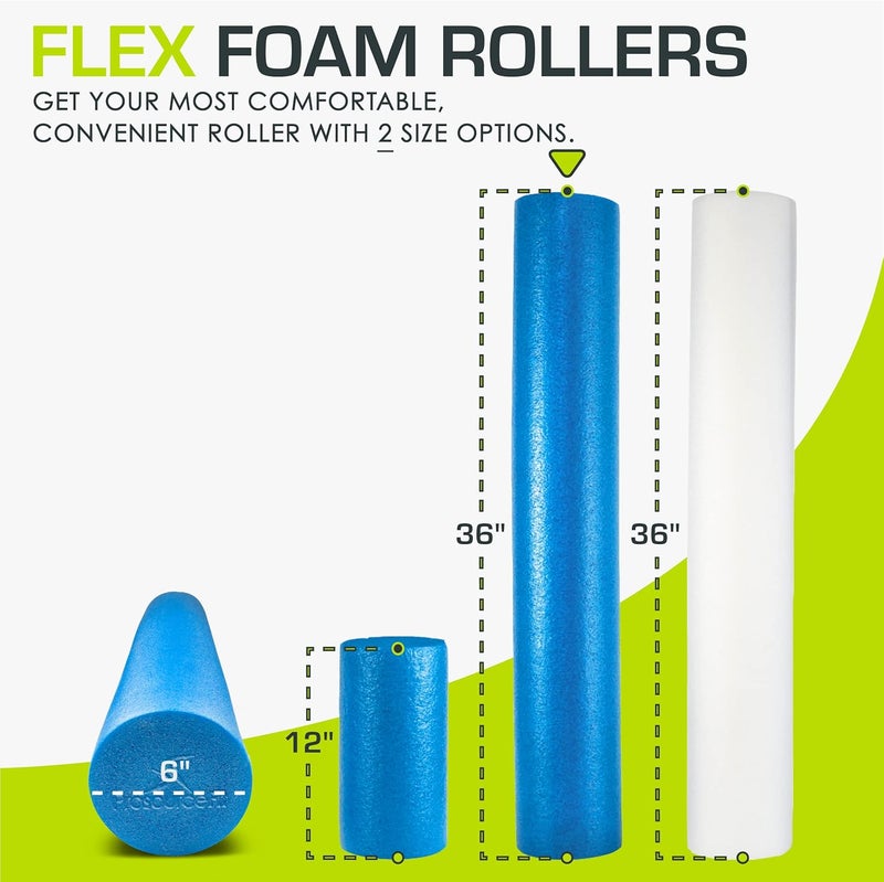 ProSourceFit Flex Foam Rollers & Half-Round Foam Rollers 12” & 36” for Muscle Massage, Physical Therapy, Core & Balance Exercises Stabilization, Pilates - Image 2