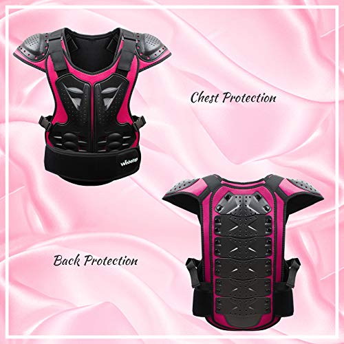 Webetop Kids Dirt Bike Gear ATV Chest Protector Motocross Mountain Bike Girls Chest Protector for Riding 4 Wheeler MTB Black/Pink M - Image 2