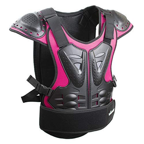 Webetop Kids Dirt Bike Gear ATV Chest Protector Motocross Mountain Bike Girls Chest Protector for Riding 4 Wheeler MTB Black/Pink M - Image 1