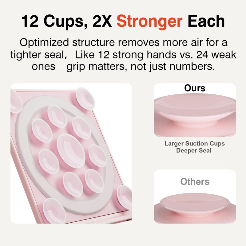 SEMBO Silicone Suction Phone Case Adhesive Sticky Grip Stand with Mag-Back for MagSafe Car/Wall Mounts, Strong Magnetic Holder for Fridge, Gym Equipment, Shower, Hands-Free Selfie (Black, Adhesive) - Image 5