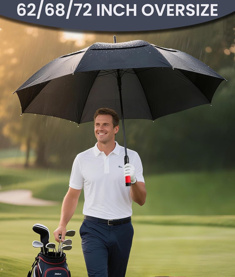 SIEPASA Golf Umbrella Large 62/68/72 Inch Automatic Open Golf Umbrella Extra Large Oversize Double Canopy Vented Umbrella Windproof Waterproof for Men and Women. - Image 2