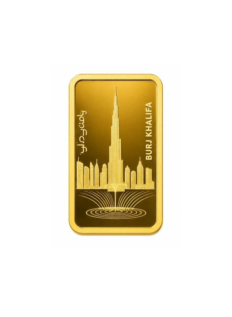 Zewer 5g 24K 999.9 Fine Gold Bar - Burj Khalifa Design - Image 5