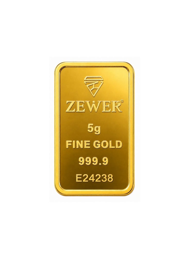 Zewer 5g 24K 999.9 Fine Gold Bar - Burj Khalifa Design - Image 4