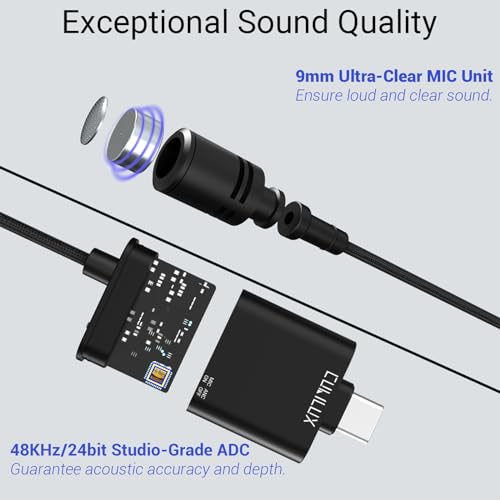 Cubilux USB C Microphone, Active Noise Cancellation Type C Lavalier Lapel MIC for Vlog, YouTube TikTok, Compatible with iPad Pro, iPad 10, iPad Air 5/4, Samsung S24/S23/S22 Pixel 8/7/6 Pro More - Image 3
