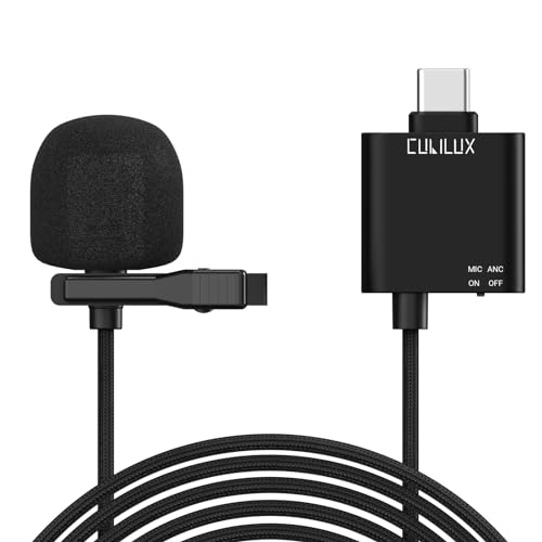 Cubilux USB C Microphone, Active Noise Cancellation Type C Lavalier Lapel MIC for Vlog, YouTube TikTok, Compatible with iPad Pro, iPad 10, iPad Air 5/4, Samsung S24/S23/S22 Pixel 8/7/6 Pro More - Image 1