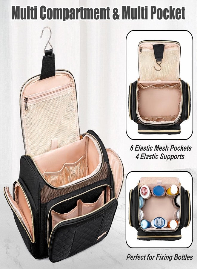 Large Toiletry Bag for Women Men,Bathroom Bag,Water Resistant Shower Bag,Makeup Bag,Toiletry Bags for Traveling,Hanging Toiletry Bag with Transparent Waterproof Phone Pocket (Black) - Image 5