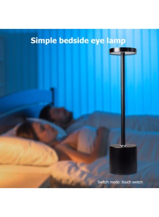 Rechargeable Cordless Table Lamp,Outdoor Portable Battery Operated Desk Lamps 2-Levels Brightness Powered Small Night Light Black 34 x 8cm - view 5