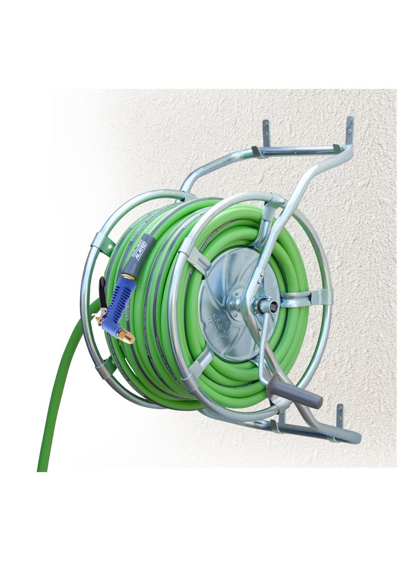 ALAYED  Steel Gardel Reel With Hose  And Sprayer 30M 1/2" - Image 1