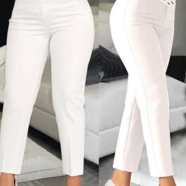 High Waist Hollow-Out Belted Trousers light brown - Image 4