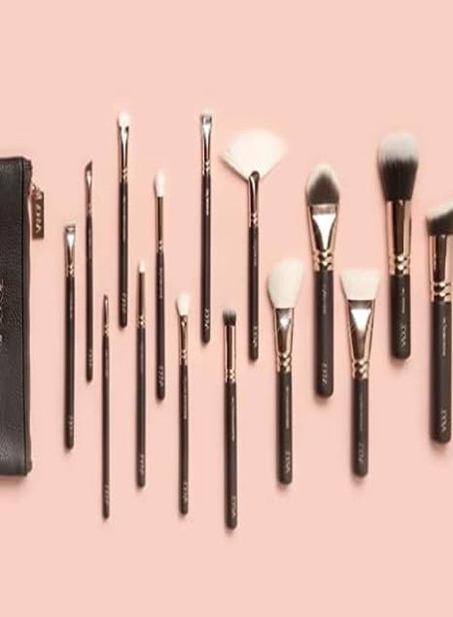 BANIRA Makeup Brushes Premium Synthetic Foundation Powder Concealers Eye Shadows Makeup 15 Pcs Brush Set Rose Golden - Image 1