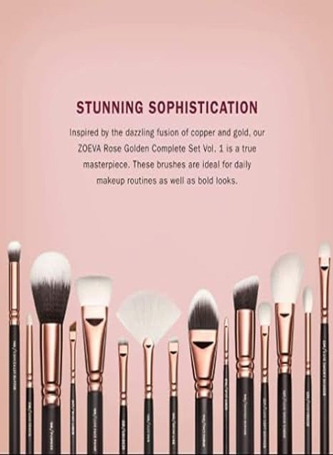 BANIRA Makeup Brushes Premium Synthetic Foundation Powder Concealers Eye Shadows Makeup 15 Pcs Brush Set Rose Golden - Image 5