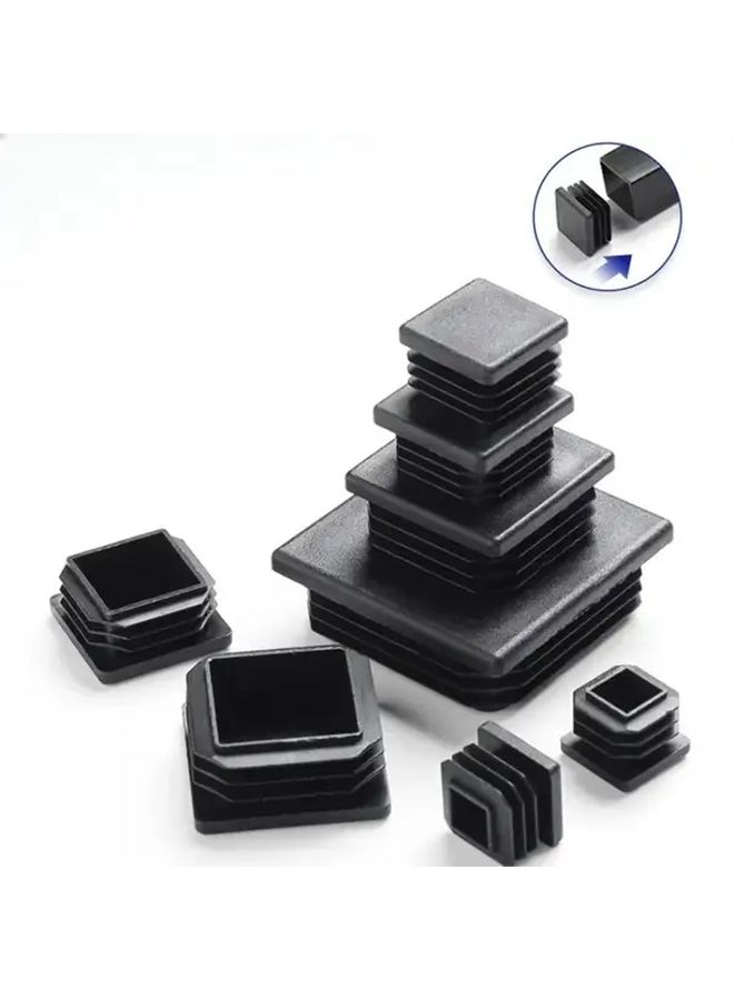 2Pcs 60x60mm Heavy Duty Square Tube Plugs Plastic And Stainless Steel Caps For Ends Inner Plug Cover Foot Pads Stopper Tube Sleeve Compatible With PVC PE Easy Installation Leakproof - Image 1