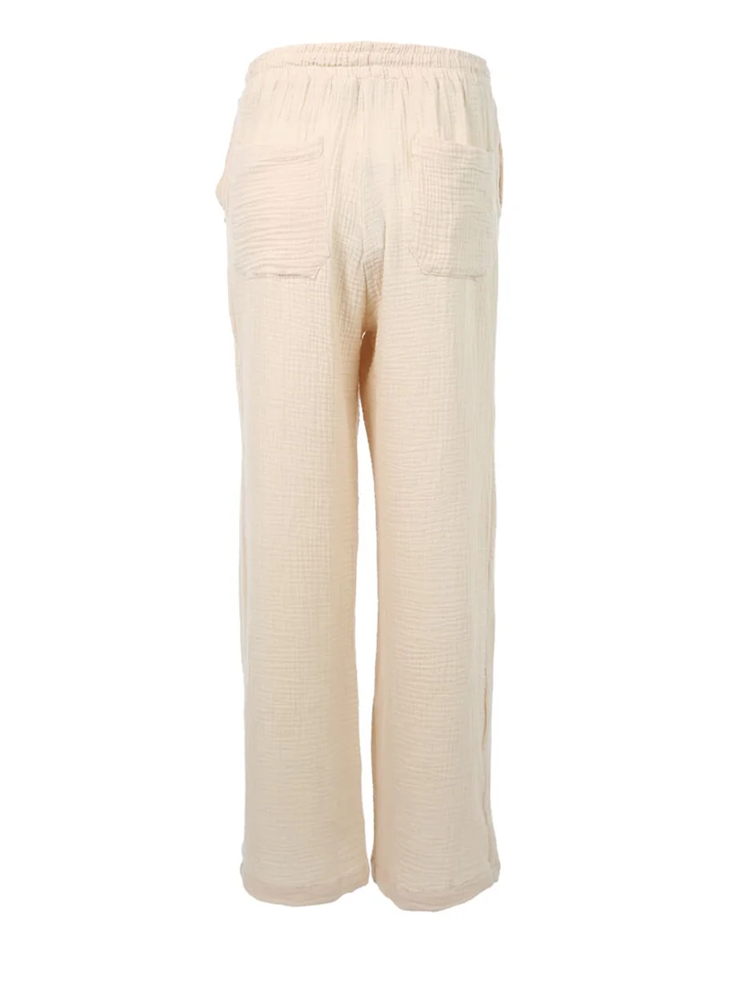 London Rag Latte Drawstring Casual Lounge Wide Pants