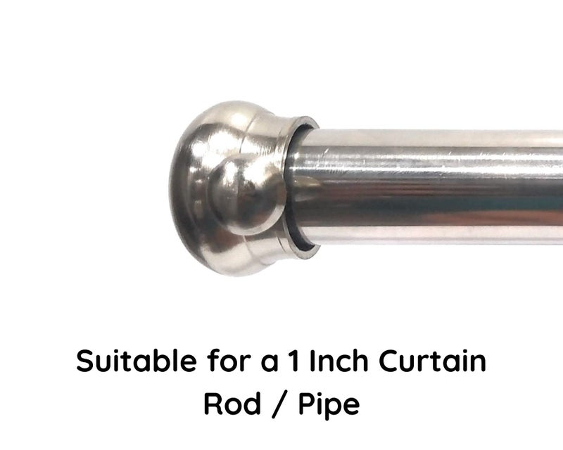 FAPBADRI Simple Curtain End Caps/Finials for a 1 inch Pipe/Rod, Colour - Silver Matt, 4 Pieces - Image 2