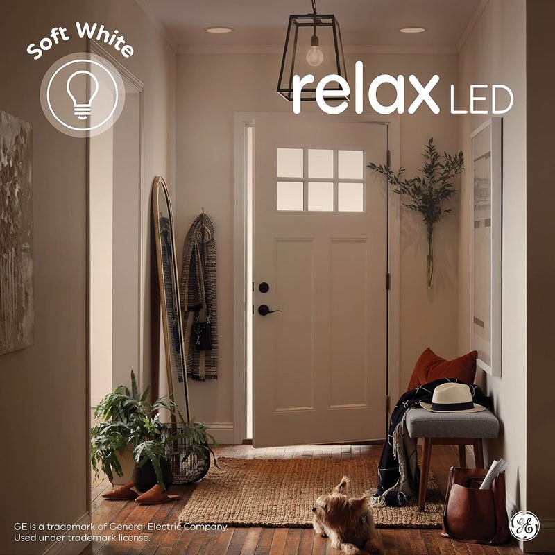 GE Relax LED Light Bulbs, 60 Watt, Soft White, A19 (4 Pack) - Image 4