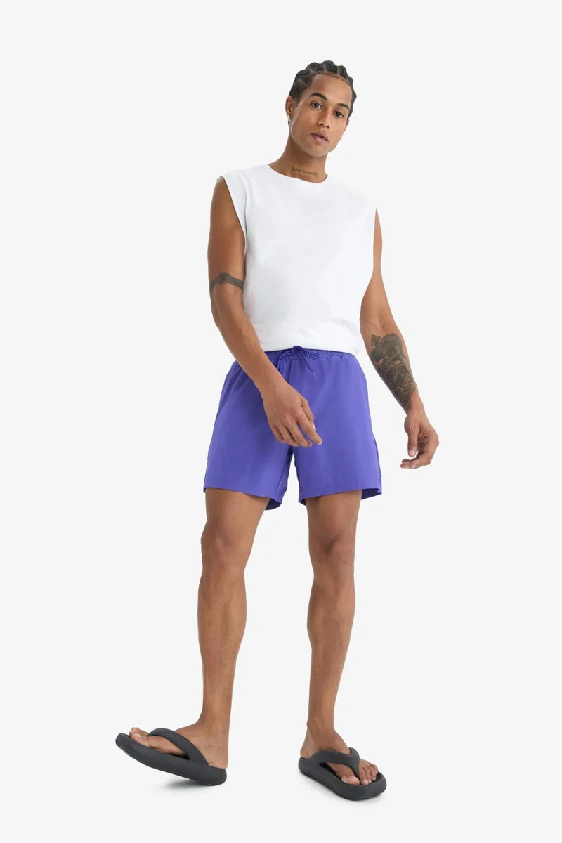 ديفاكتو DeFactoFit Sports Printed Flexible Textured Swim Shorts