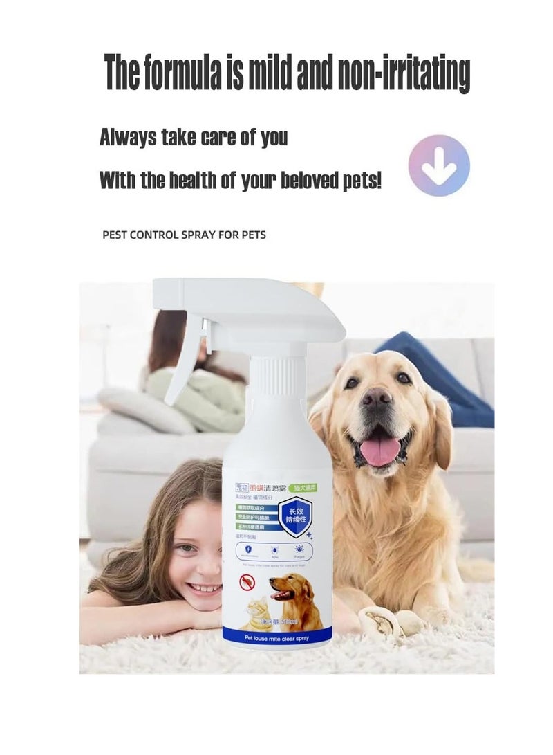 KASTWAVE 510ml Natural Tick & Flea Home Treatment Spray for Dogs and Cats, Gentle on Skin, Ticks & Fleas Remover ensures Healthy Coat in Dogs & Cats, Long-Lasting Protection - Image 2