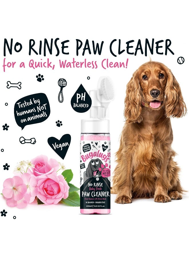 Bugalugs No Rinse Baby Fresh Paw Cleaner - 200ml Foam Shampoo with Silicone Brush - Image 4