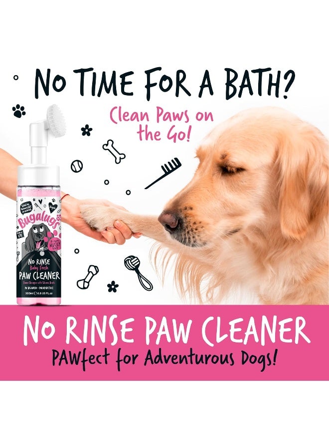 Bugalugs No Rinse Baby Fresh Paw Cleaner - 200ml Foam Shampoo with Silicone Brush - Image 3