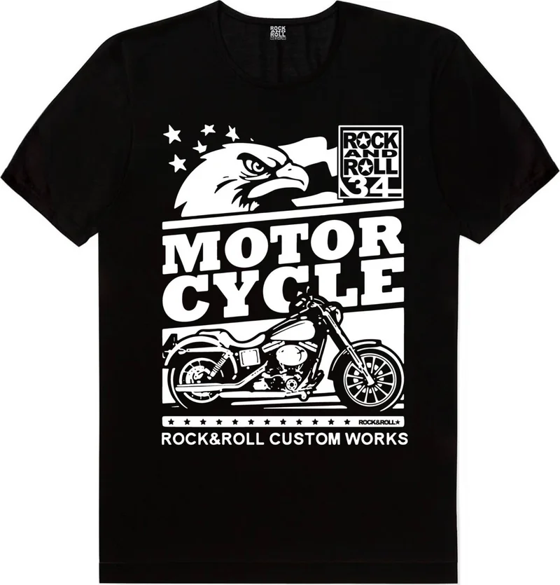 Custom Made Moto Black Short Sleeve Men's T-Shirt