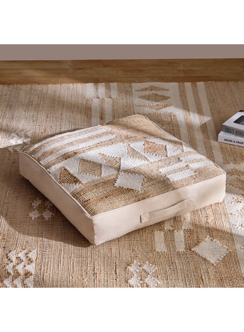 Home Box Mosaic Jute Floor Cushion 50 x 10 x 50 cm  - Image 1
