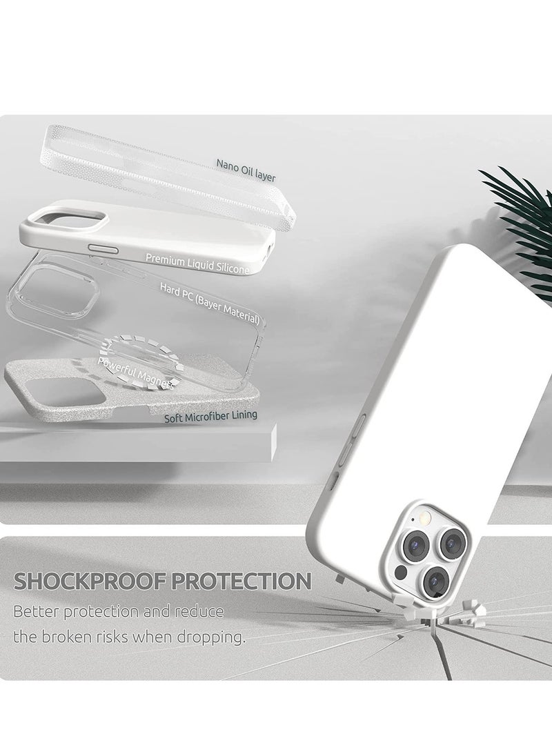 Raxoom Magnetic Case Designed for iPhone 14 Pro Max Case 6.7 inch (2022), Compatible with MagSafe, Liquid Silicone Phone Case for iPhone 14 Pro Max, White - Image 5