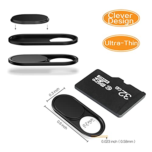 imluckies Laptop Camera Cover Slide, 0.023 inch Ultra-Thin Design, Invisible Design, Camera Cover, Physical Anti-Peeping, for Laptop Computer, MacBook Pro/Air iMac iPad Tablet [2 Pack Black] - Image 4