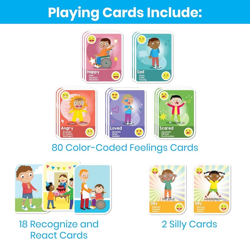 hand2mind Express Your Feelings Playing Cards​, Social Emotional Learning Activities, Calm Down Corner, Play Therapy Toys for Counselors, Preschool Card Games, Feelings Flash Cards for Toddlers - Image 3