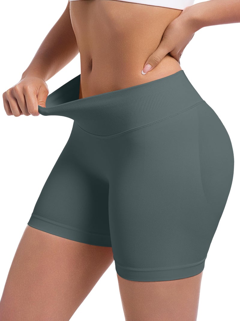 OVESPORT 3 Pack Seamless Women Workout Shorts Scrunch Butt Lifting Gym Booty Biker Shorts - Image 4