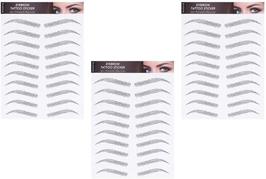 Lurrose Imitation Eyebrow Stickers 3 Sheets Hair Like Authentic Eyebrows Waterproof Brow Sticker Temporary Brow Fake Eyebrow Stickers - Image 1