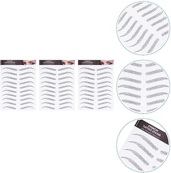 Lurrose Imitation Eyebrow Stickers 3 Sheets Hair Like Authentic Eyebrows Waterproof Brow Sticker Temporary Brow Fake Eyebrow Stickers - Image 3