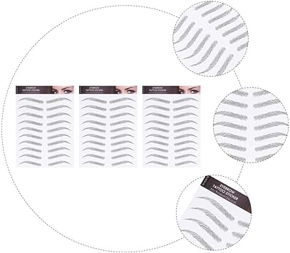 Lurrose Imitation Eyebrow Stickers 3 Sheets Hair Like Authentic Eyebrows Waterproof Brow Sticker Temporary Brow Fake Eyebrow Stickers - Image 4