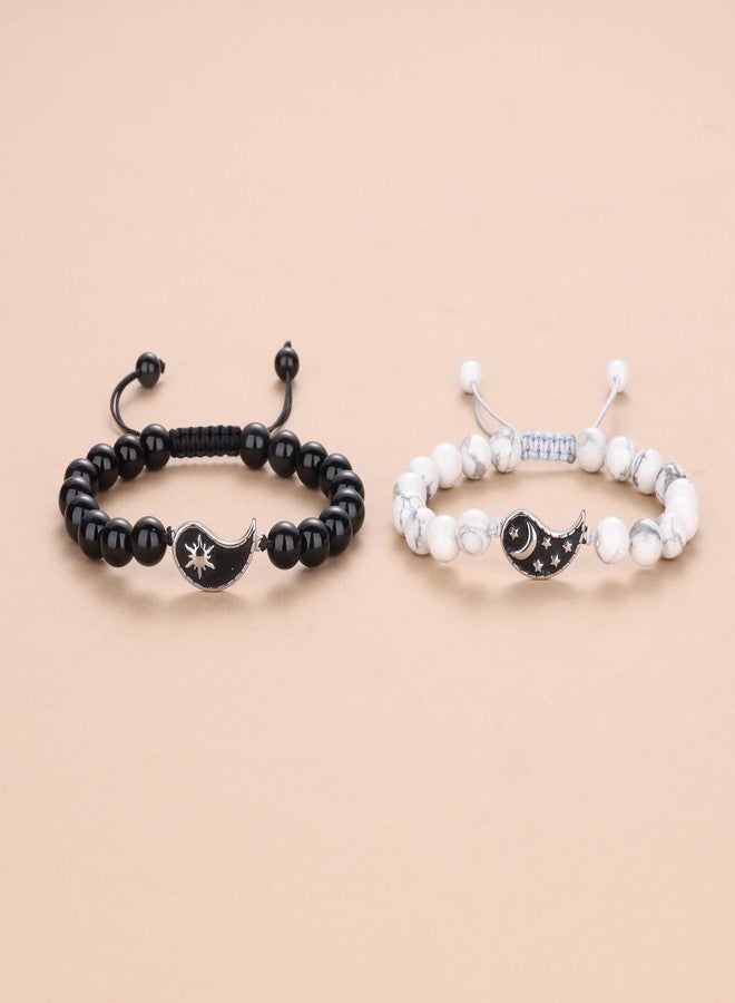 COAI Yin Yang My Sun and Stars Moon of My Life Onyx Obsidian Stone Bracelets for Couples - Image 3