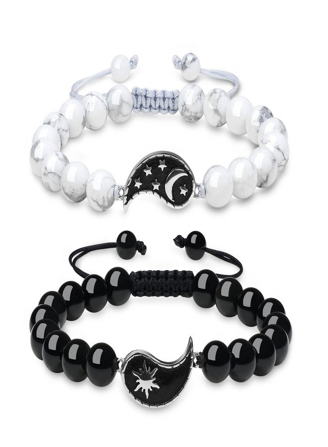 COAI Yin Yang My Sun and Stars Moon of My Life Onyx Obsidian Stone Bracelets for Couples - Image 1