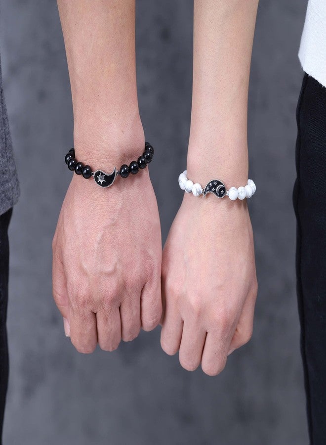 COAI Yin Yang My Sun and Stars Moon of My Life Onyx Obsidian Stone Bracelets for Couples - Image 2