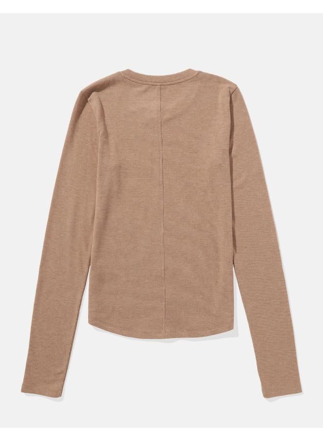 American Eagle AE Long-Sleeve Long & Lean Logo Graphic Thermal T-Shirt  - Image 2