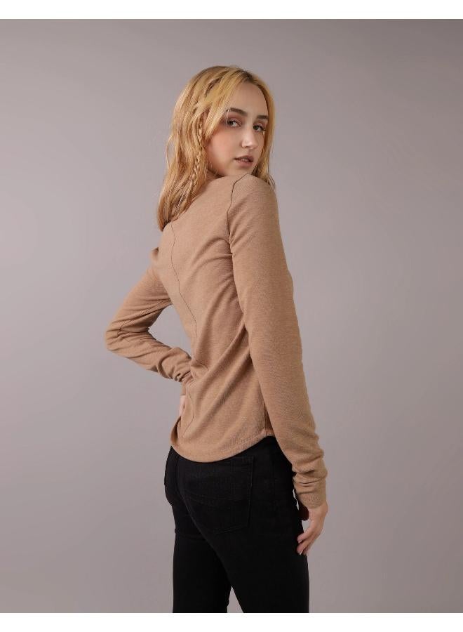 American Eagle AE Long-Sleeve Long & Lean Logo Graphic Thermal T-Shirt  - Image 4