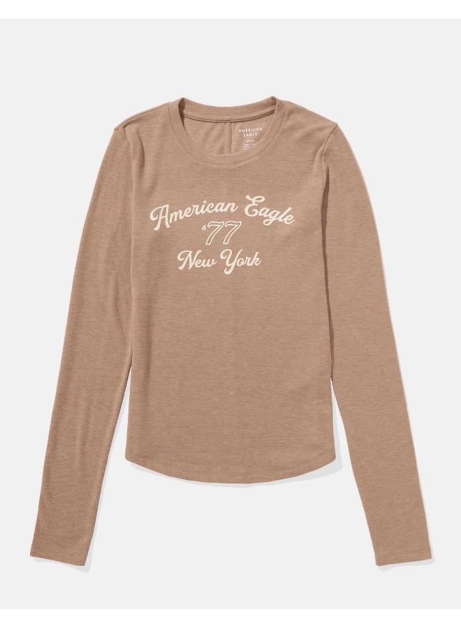 American Eagle AE Long-Sleeve Long & Lean Logo Graphic Thermal T-Shirt  - Image 3