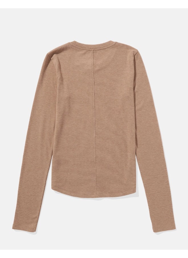 American Eagle - AE Long-Sleeve Long & Lean Logo Graphic Thermal T-Shirt - Image 1