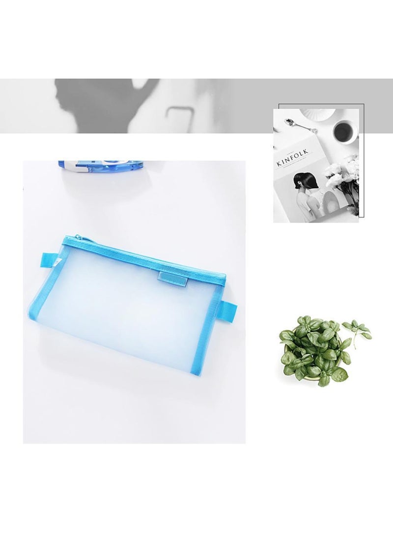 Sweet seven Clear Mesh Zipper Pencil Case Set - 4 Piece Exam Stationery Organizer for Students and Makeup Storage for Women(2 White and 2 Black) - Image 5