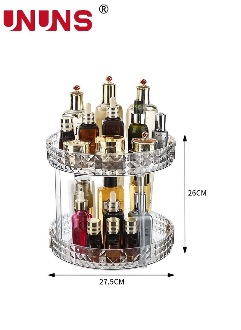 UNUNS 2 Layers Turntable Organizer 360 Degree Rotating,Adjustable Kitchen Cabinet Storage,Large Capacity Cosmetic Storage Unit  - Image 4