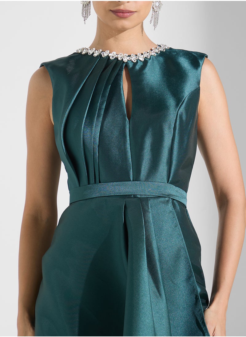 Namshi x Crystal Embellished Structured Wrap Dress  - Image 3
