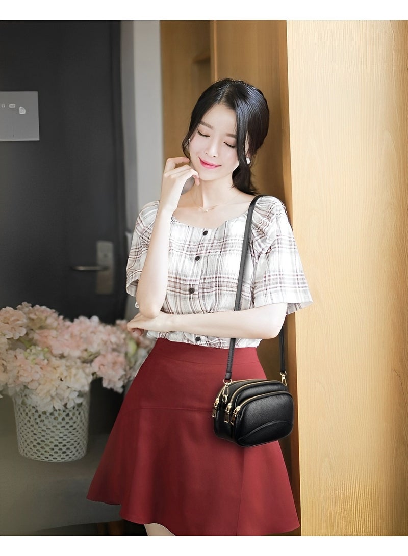 REOCLE Women's Crossbody Bags Small Purse Quilted Soft Leather Shoulder Bag Waterproof Handbags with Adjustable Wide Strap - Image 4